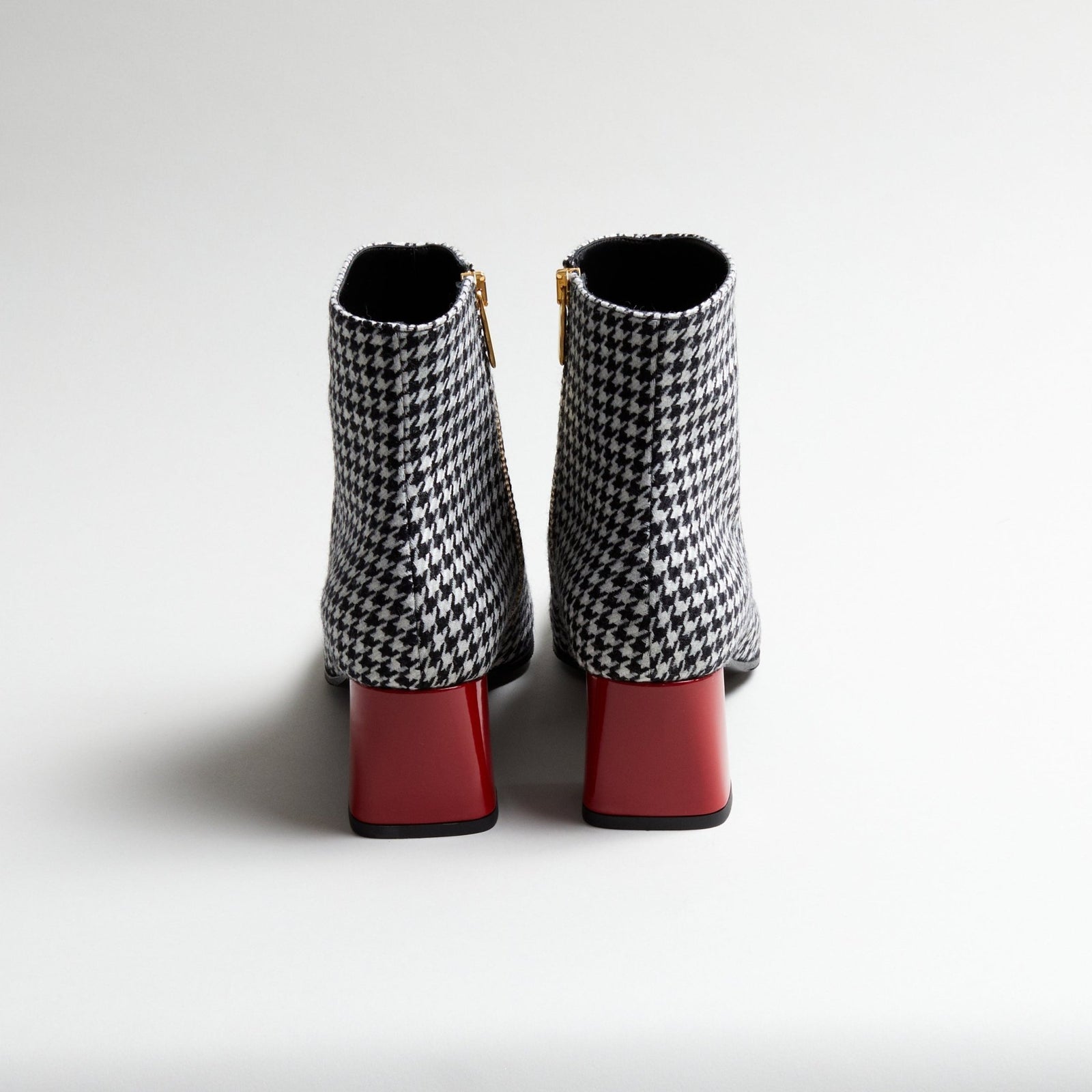 Jackie O. Houndstooth Bootie - Stylish Ankle Boot – Luna Selene