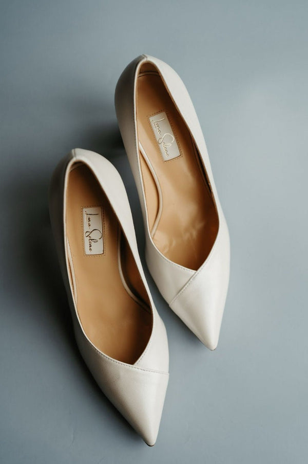 Margaret Pearl Leather Wedding Pump