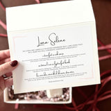 Luna Selene Treat Yourself Spa Gift Set information card with handcrafted with bath and body products and self-care essentials. 
