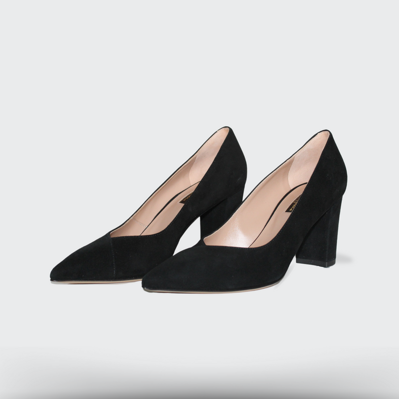 Lena Black Suede Pump