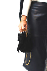 Eva Marie Black Suede Holiday Handbag