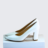 Layla White Patent Pump - Luna Selene